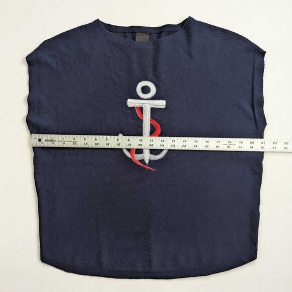 Aaeda Women's Nautical Oversized Sleeveless Sweater Size Large Navy - Picture 7 of 9